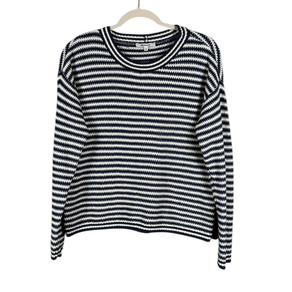 Madewell Black and White Striped Long Sleeve Sweater